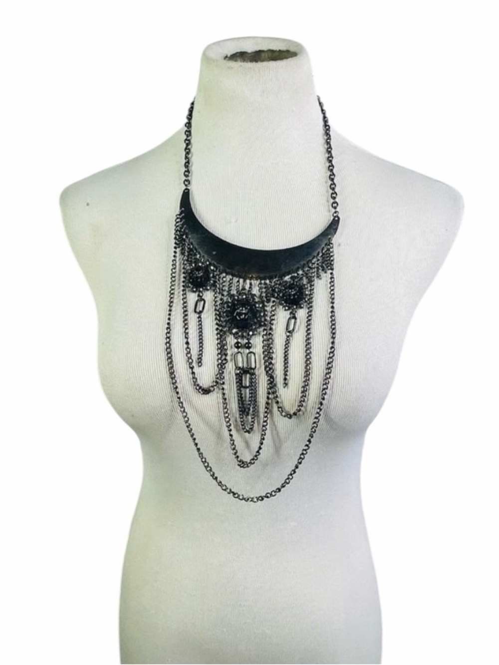 Boutique Black Gothic Spider Statement Necklace